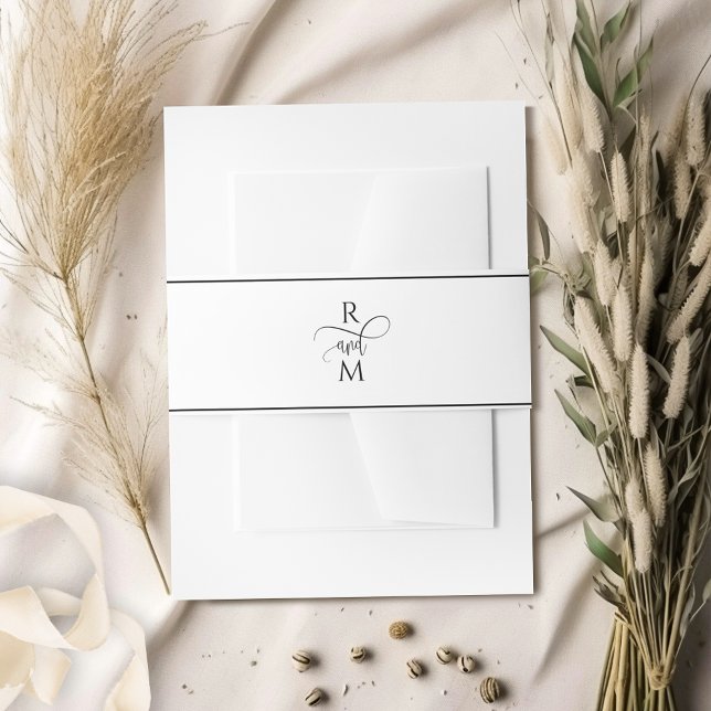 Bandeau De Faire-part Elegant and Modern Monogrammed Wedding (Créateur téléchargé)
