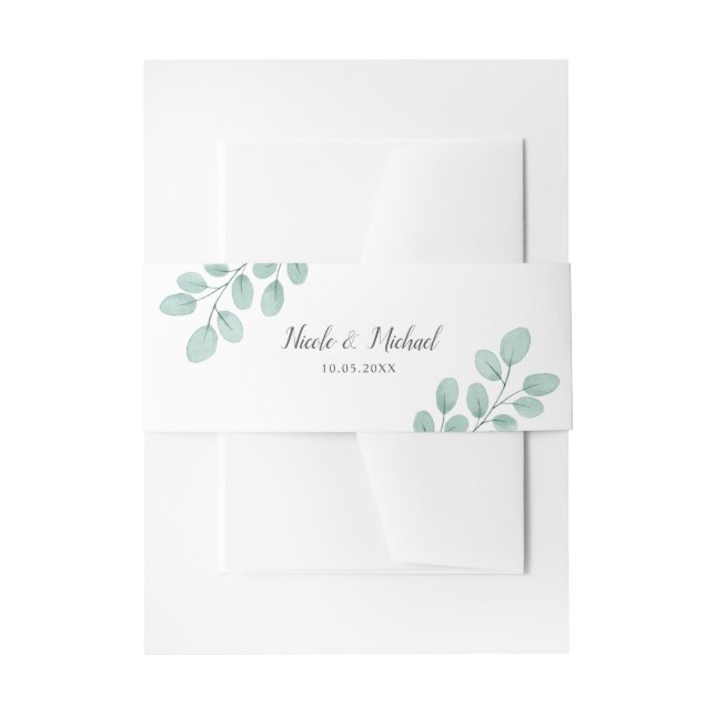 Bandeau De Faire-part Elégant Aquarelle Eucalyptus Mariage personnalisé (Devant example)