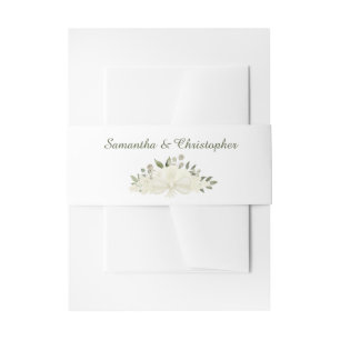 Bandeau De Faire-part Elégant blanc ivoire Roses Boho Chic Floral Mariag