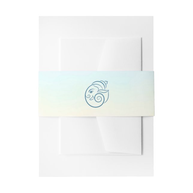 Bandeau De Faire-part Elegant Blue Peacock Floral Wedding (Devant example)