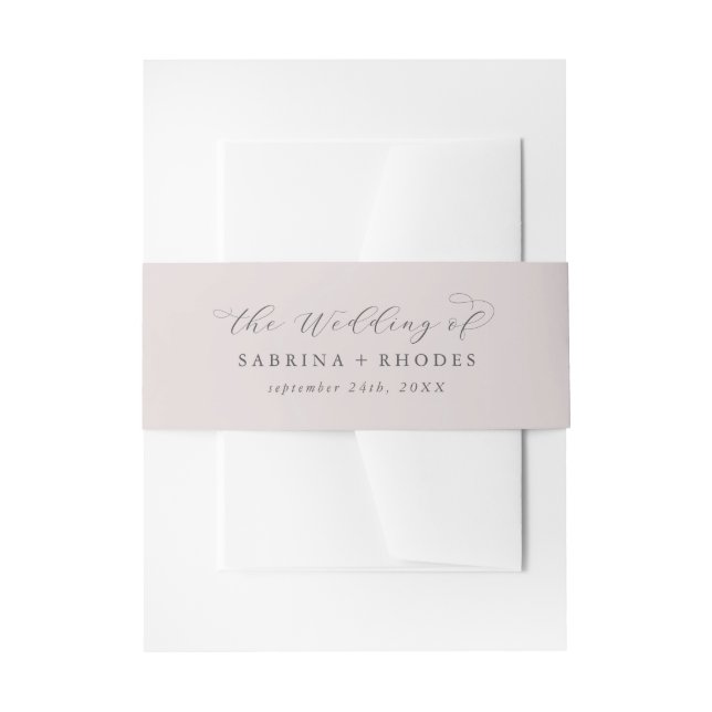 Bandeau De Faire-part Élégant Blush Mauve Le Mariage De (Devant example)