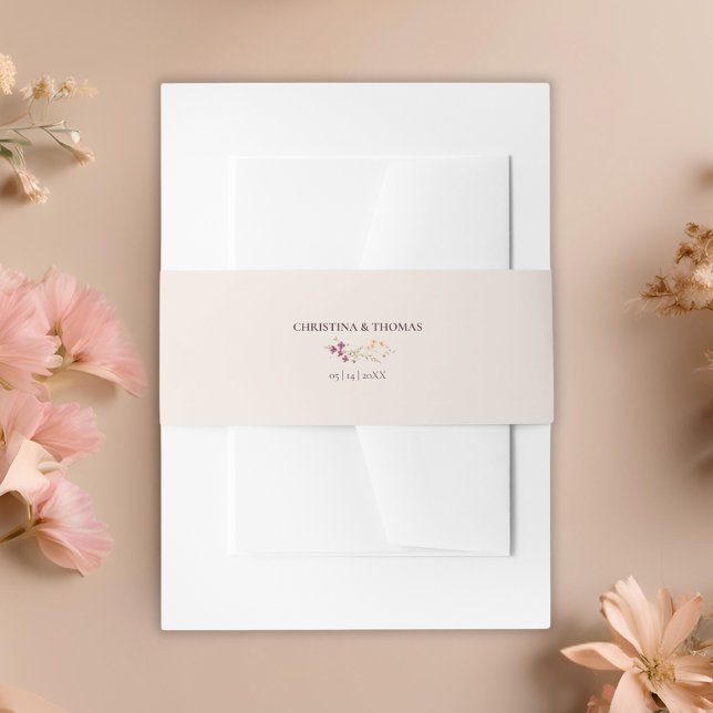 Bandeau De Faire-part Elegant Boho Fall Fleur sauvage Mariage (Créateur téléchargé)