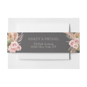 Bandeau De Faire-part Elégant Boho Rustique Floral Botaniqe Mariage Invi