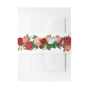 Bandeau De Faire-part Elegant Botanique Green Red Burgundy