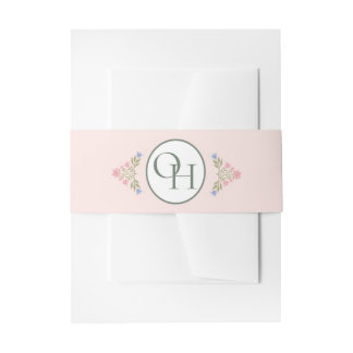 Bandeau De Faire-part Élégant ceinture ventrale florale vert sauge