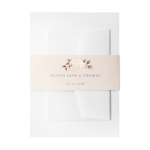 Bandeau De Faire-part Elégant Chic Fall Blush Eucalyptus Floral Mariage