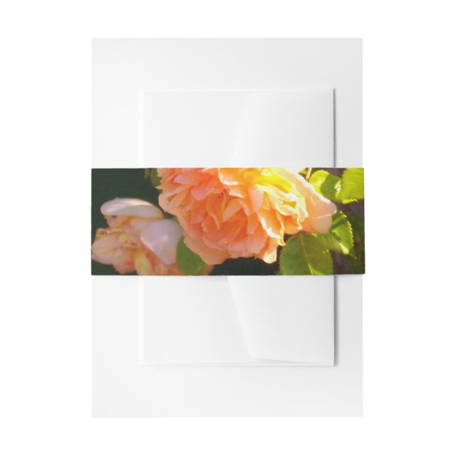 Bandeau De Faire-part Elégant classique pêche orange rose floral (Devant example)