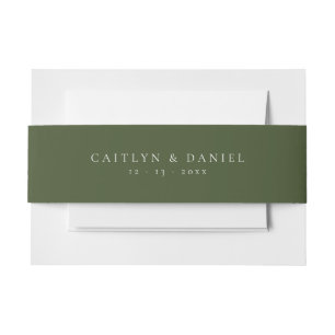 Bandeau De Faire-part Élégant Deep Green Invitation Belly Band