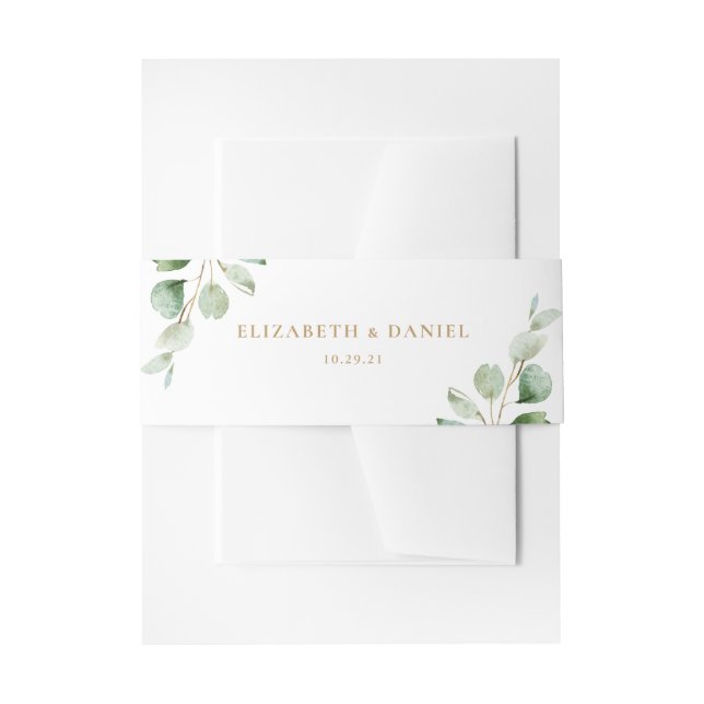 Bandeau De Faire-part Elégant Eucalyptus Vert Mariage personnalisé (Devant example)