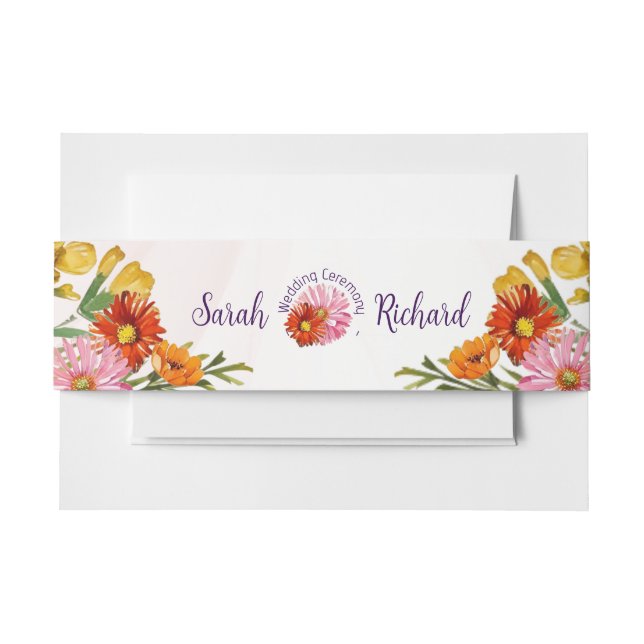 Bandeau De Faire-part Élégant Fleur sauvage de printemps Mariage floral (Devant Example)