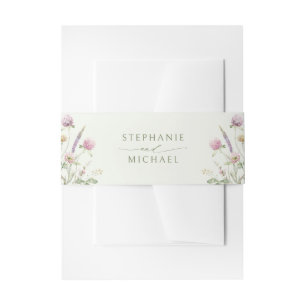 Bandeau De Faire-part Élégant Fleur sauvage Pastel Soft Mariage botaniqu