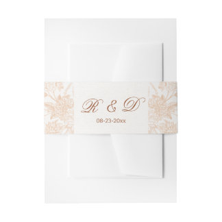 Bandeau De Faire-part Élégant floral botanique minimal script beige