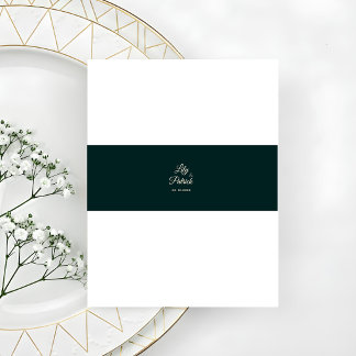 Bandeau De Faire-part Élégant Gypsophile vert émeraude