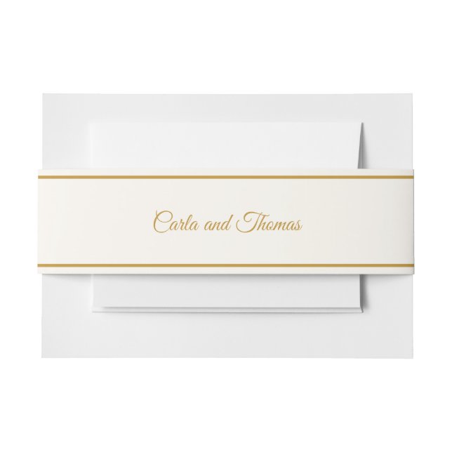 Bandeau De Faire-part Elegant ivory and gold label (Devant Example)