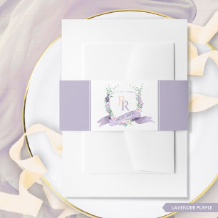 Bandeau De Faire-part Élégant Lavande violet Mariage monogramme