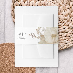 Bandeau De Faire-part Elégant Mariage blanc à la couleur de la terre
