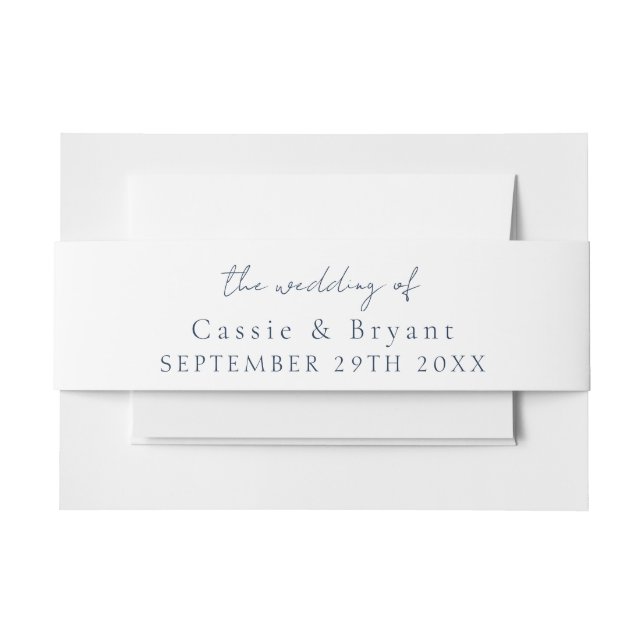 Bandeau De Faire-part Élégant Mariage bleu marine moderne Script (Devant Example)