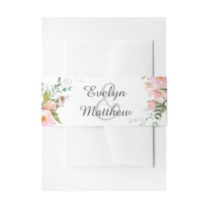 Bandeau De Faire-part Élégant Mariage de bouquet floral rose et blanc