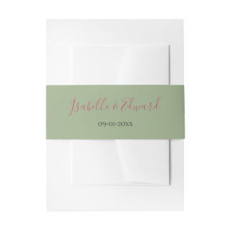 Bandeau De Faire-part Élégant Mariage de couleur verte de couleur de cou