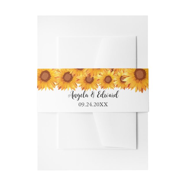 Bandeau De Faire-part Élégant Mariage de fleurs de tournesol (Devant example)