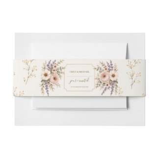 Bandeau De Faire-part Élégant mariage de fleurs sauvages