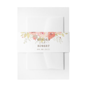 Bandeau De Faire-part Élégant Mariage de florale et de feuillage d'or de