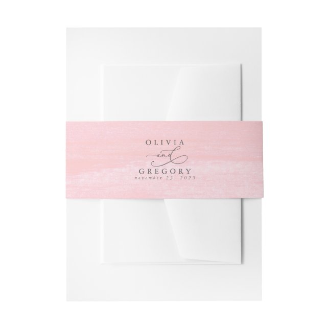 Bandeau De Faire-part Élégant Mariage de lavage couleur rose (Devant example)
