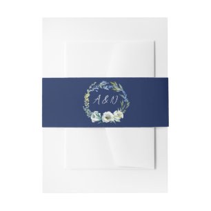 Bandeau De Faire-part Elégant Mariage de monogramme de couronne florale 