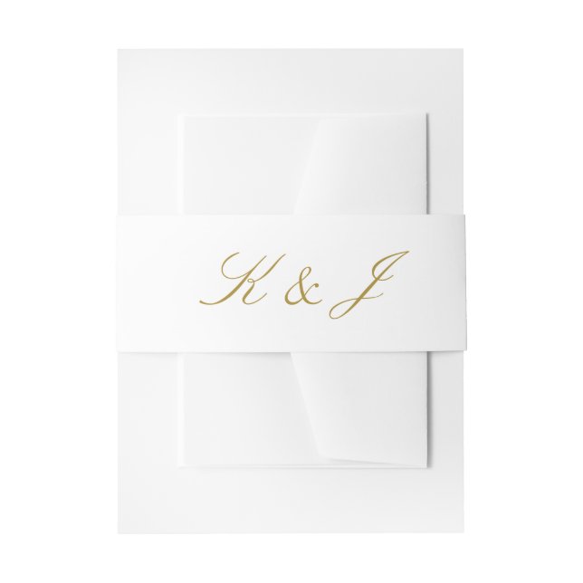 Bandeau De Faire-part Élégant Mariage de monogramme de script or (Devant example)