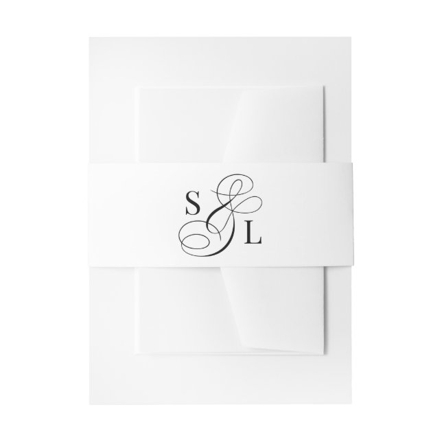 Bandeau De Faire-part Élégant Mariage de monogramme et d'esperie de call (Devant example)
