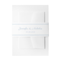 Bandeau De Faire-part Élégant Mariage de script bleu en poudre