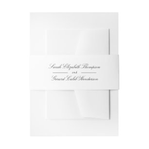 Bandeau De Faire-part Élégant Mariage de script classique noir et blanc