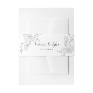 Bandeau De Faire-part Élégant Mariage des fleurs blanches d'ivoire