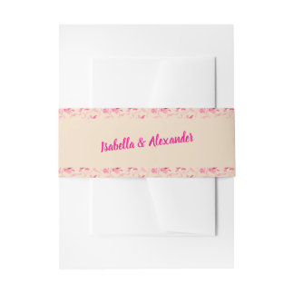 Bandeau De Faire-part Élégant mariage floral beige et rose blush