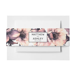 Bandeau De Faire-part Élégant Mariage floral rose clair moderne