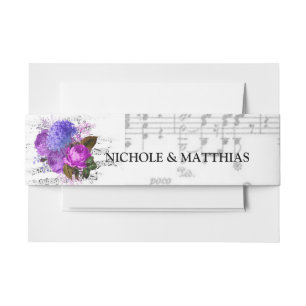 Bandeau De Faire-part Élégant Mariage musical floral