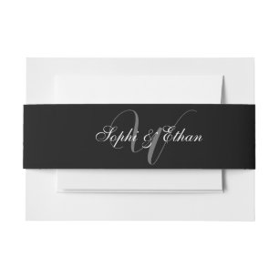 Bandeau De Faire-part Élégant Mariage noir blanc