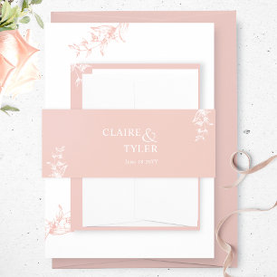Bandeau De Faire-part Élégant Mariage rose pâle et moderne
