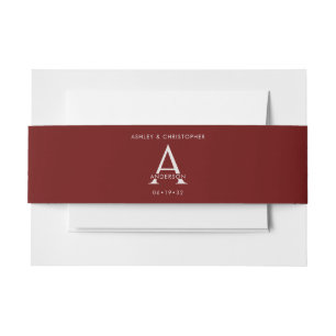 Bandeau De Faire-part Élégant Mariage rouge Crimson moderne