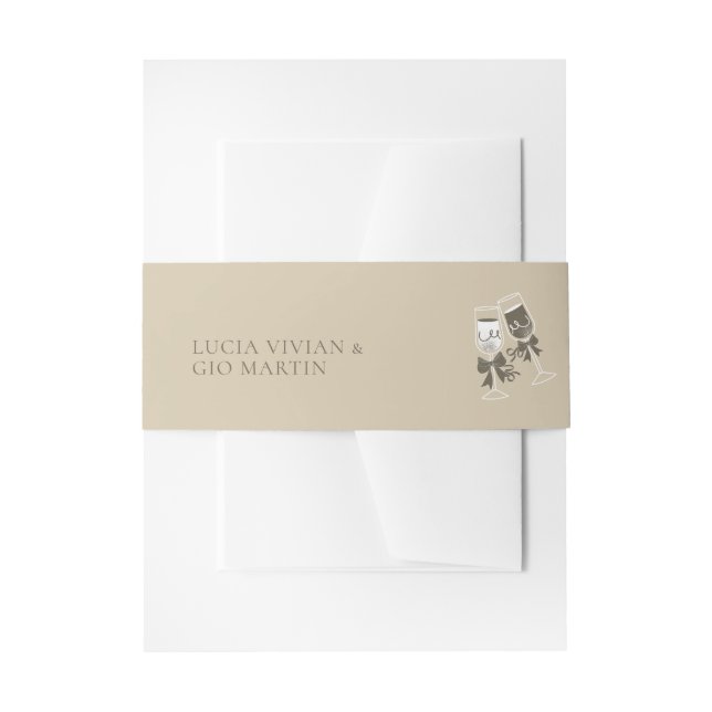 Bandeau De Faire-part Élégant Mariage vert sable (Devant example)