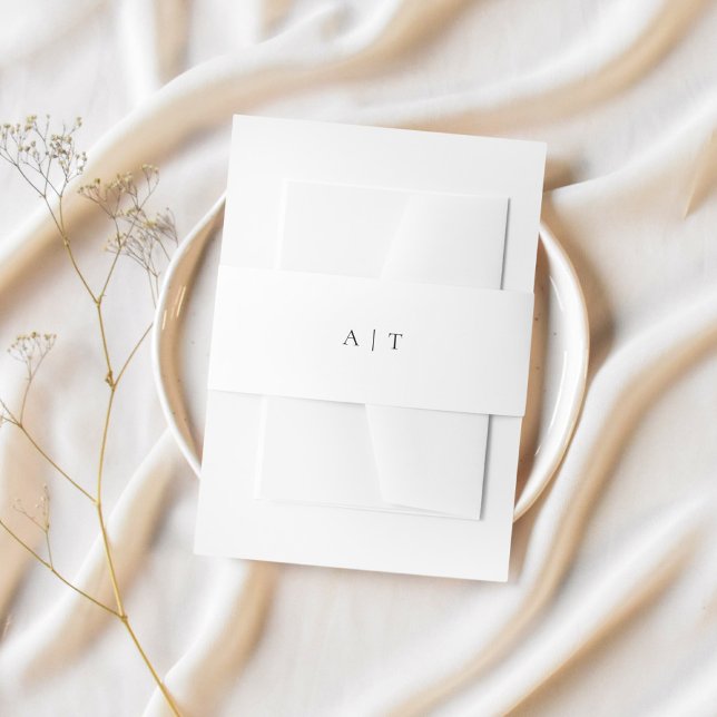 Bandeau De Faire-part Élégant minimal Simple Chic Monogram Mariage (Créateur téléchargé)