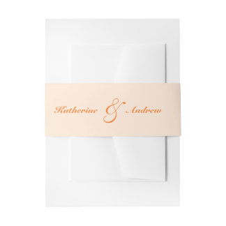 Bandeau De Faire-part Élégant minimaliste moderne Peach Mariage