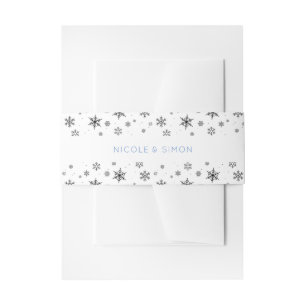 Bandeau De Faire-part Élégant minimaliste Motif de flocons de neige en h