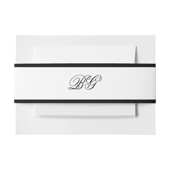 Bandeau De Faire-part Élégant minimaliste noir blanc Mariage (Devant Example)