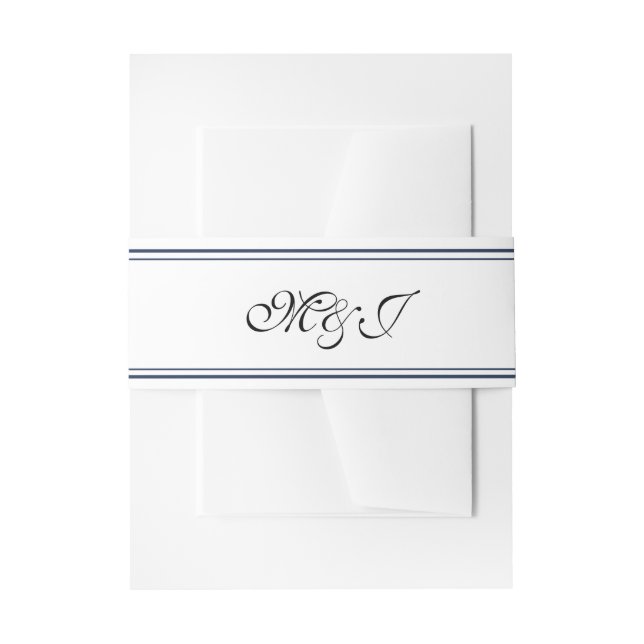 Bandeau De Faire-part Elégant Monogram Blue Shell Mariage (Devant example)