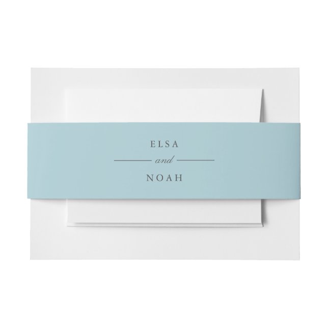 Bandeau De Faire-part Élégant Monogramme bleu clair simple (Devant Example)