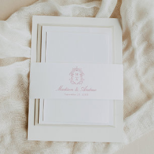Bandeau De Faire-part Élégant Monogramme de Mariage à Crête de Chinoiser