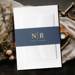 Bandeau De Faire-part Élégant Monogramme de mariage personnalisé