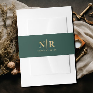 Bandeau De Faire-part Élégant Monogramme de mariage personnalisé