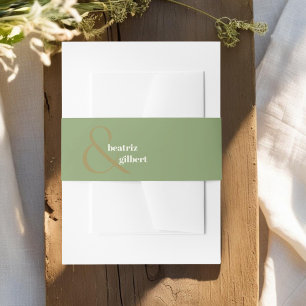 Bandeau De Faire-part Élégant Moss Green Monogramme Mariage minimal